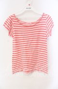 Candy Stripper / ボーダーTシャツ 2 ピンク×シロ O-25-10-25-058-PU-TS-IG-OS