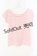 【SALE】Candy Stripper / ボーダーTシャツ 2 ピンク×シロ O-25-10-25-058-PU-TS-IG-ZT354