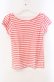 画像2: Candy Stripper / ボーダーTシャツ 2 ピンク×シロ O-25-10-25-058-PU-TS-IG-OS (2)