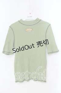 Candy Stripper / BICOLOR STITCH RIB トップス  グリーン O-25-10-25-061-PU-TO-IG-ZT353