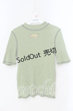 画像1: Candy Stripper / BICOLOR STITCH RIB トップス  グリーン O-25-10-25-061-PU-TO-IG-ZT353