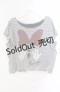 【SALE】Candy Stripper / バックスリットカットソー  オフ×ネイビー×クロ O-25-10-25-062-PU-TO-IG-ZT353