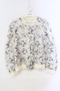 Candy Stripper / サテンブルゾン M アイボリー　ローズクロス柄 O-25-10-25-064-PU-JA-IG-ZT403