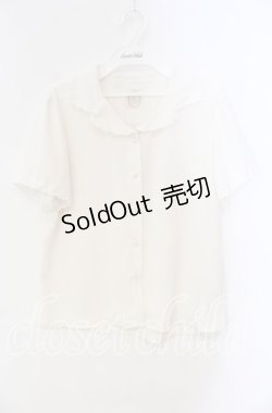 画像1: 【SALE】F＆A / スカラップカットワーク開衿ブラウス  アイボリー O-25-10-25-065-LO-BL-IG-ZT127