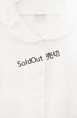 画像2: 【SALE】F＆A / スカラップカットワーク開衿ブラウス  アイボリー O-25-10-25-065-LO-BL-IG-ZT127