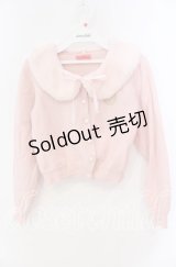 BABY,THE STARS SHINE BRIGHT / Pomme rougeファー衿つきカーディガン  ピンク O-25-10-25-066-BA-TO-IG-OS