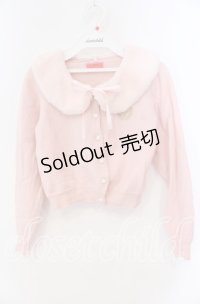 BABY,THE STARS SHINE BRIGHT / Pomme rougeファー衿つきカーディガン  ピンク O-25-10-25-066-BA-TO-IG-OS