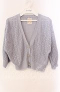 F&A / 押し花釦透かし編み5分袖カーディガン  サックス O-25-10-25-067-LO-TO-IG-OS