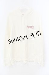 PINK HOUSE / 桜Teddy編み込みニットパーカー  アイボリー O-25-10-25-069-LO-TO-IG-OS