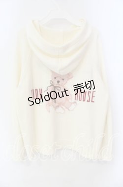 画像3: PINK HOUSE / 桜Teddy編み込みニットパーカー  アイボリー O-25-10-25-069-LO-TO-IG-OS