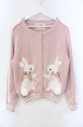 PINK HOUSE / スイーツスプリングバニーモチーフ付きニットカーディガン  ピンク O-25-10-25-071-LO-TO-IG-OS