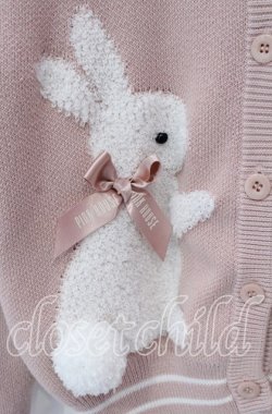 画像2: PINK HOUSE / スイーツスプリングバニーモチーフ付きニットカーディガン  ピンク O-25-10-25-071-LO-TO-IG-OS