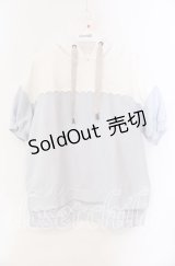 axes femme / バイカラーパーカープルオーバー  サックス×シロ O-25-10-25-073-AX-TO-IG-OS