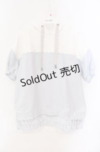 axes femme / バイカラーパーカープルオーバー  サックス×シロ O-25-10-25-073-AX-TO-IG-OS