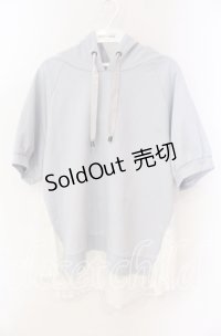 axes femme / プリーツレース半袖パーカー  サックス O-25-10-25-074-AX-TO-IG-OS