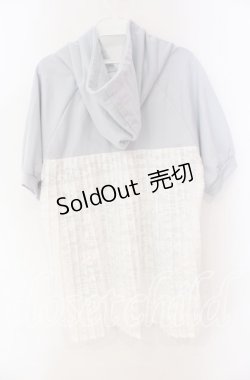 画像2: axes femme / プリーツレース半袖パーカー  サックス O-25-10-25-074-AX-TO-IG-OS