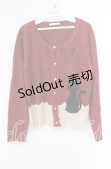 axes femme / 黒猫カーディガン  アカ O-25-10-25-076-AX-TO-IG-OS