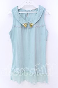 axes femme / ストーン襟タンクトップ  ミント O-25-10-25-077-AX-TO-IG-ZT132