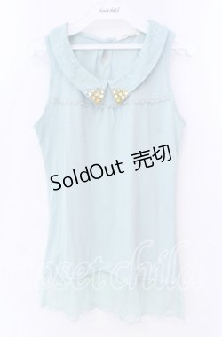 画像1: 【SALE】axes femme / ストーン襟タンクトップ  ミント O-25-10-25-077-AX-TO-IG-ZT132