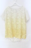 axes femme / グラデーションレースTシャツ  イエロー系 O-25-10-25-079-AX-TO-IG-OS
