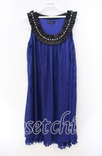 axes femme / バップリーツドレス  ネイビー O-25-10-25-083-AX-OP-IG-ZT475