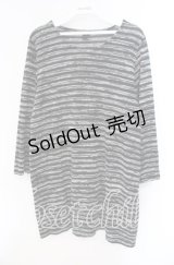 GADGET GROW / ボーダーロングニットソー M グレーｘブラック O-25-10-25-084-GO-TO-YM-OS