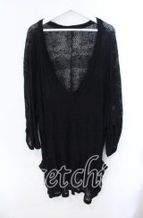 GADGET GROW / ディープネックドルマンニット M ブラック O-25-10-25-085-GO-TO-YM-OS