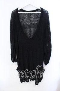 GADGET GROW / ディープネックドルマンニット M ブラック O-25-10-25-085-GO-TO-YM-OS