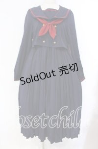 Amavel / 愛魔鐘琉セーラーワンピース  ネイビー O-25-10-25-009-CA-OP-OW-OS