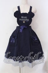 Amavel / Bears Patisserieエプロンジャンパースカート F ネイビー O-25-10-25-014-CA-OP-OW-OS