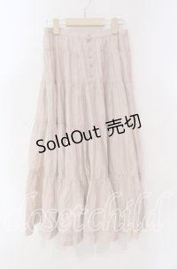 PINK HOUSE / 裾タックロングスカート  ピンク O-25-10-28-025-LO-SK-IG-OS