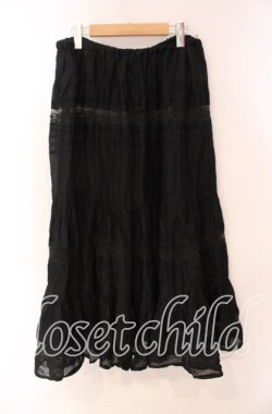 画像3: PINK HOUSE / ローズレース切り替えローンスカート  クロ O-25-10-28-026-LO-SK-IG-OS