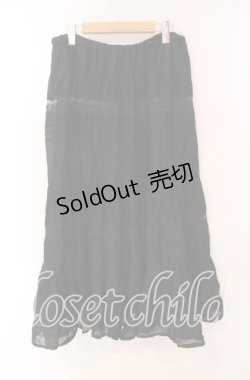 画像3: PINK HOUSE / ローズレース切り替えローンスカート  クロ O-25-10-28-026-LO-SK-IG-OS