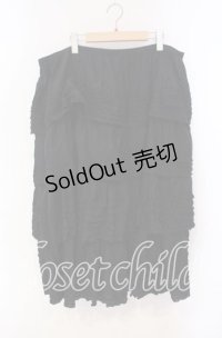 WONDERFUL WORLD / ピコフリル段々ロングスカート【お直しあり】  クロ O-25-10-28-037-LO-SK-IG-OS