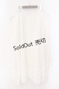 画像3: PINK HOUSE / タックフリルリボン通しロングスカート【お直しあり】  シロ O-25-10-28-038-LO-SK-IG-OS