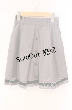 画像1: axes femme / チェック&裾レーススカート M グレー O-25-10-28-042-AX-SK-OW-OS