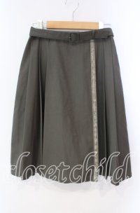 F i.n.t / ロゴリボン使いプリーツスカート  グリーン O-25-10-28-043-CA-SK-IG-ZT120