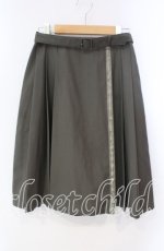 画像1: 【SALE】F i.n.t / ロゴリボン使いプリーツスカート  グリーン O-25-10-28-043-CA-SK-IG-ZT120 (1)