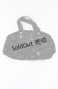 h.naoto Blood / オリジナルプリントティアードバッグ  ブラック O-25-10-28-004-HN-BG-IG-ZT274