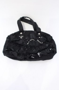 画像1: h.naoto Blood / オリジナルプリントティアードバッグ  ブラック O-25-10-28-004-HN-BG-IG-OS