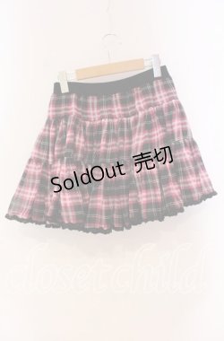 画像3: ALGONQUINS / シフォンチェックスカート  ピンク×ブラック O-25-10-28-045-AL-SK-IG-ZT398