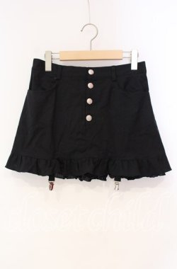 画像1: BPN / バックティアードガータースカート M ブラック O-25-10-28-049-GO-SK-IG-OS