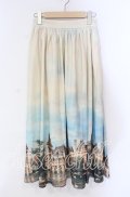 axes femme NOSTALGIE / ベイサージュ柄ロングスカート F ベージュ O-25-10-28-051-AX-PA-OW-OS