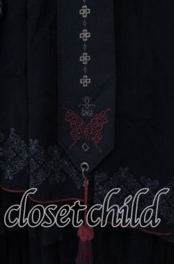 画像3: Ozz oneste / バタフライレース付きシャーリングスカート  ブラック×レッド O-25-10-28-053-OO-SK-IG-OS