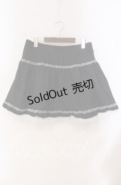 画像1: PUTUMAYO / クロスレーススカート  ブラック×ホワイト O-25-10-28-055-PT-SK-IG-OS