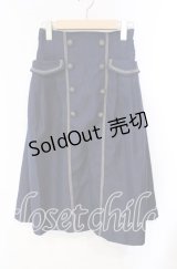 axes femme POETIQUE / Ｗ釦デザインスカート  ネイビー O-25-10-28-057-AX-SK-IG-OS