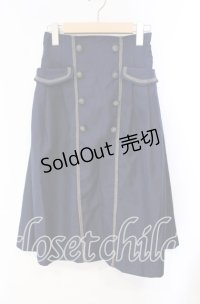 axes femme POETIQUE / Ｗ釦デザインスカート  ネイビー O-25-10-28-057-AX-SK-IG-OS