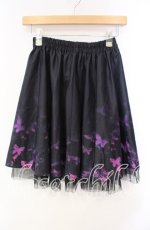 画像1: 【SALE】NieR CLOTHING / チュール付きMINI SKIRT【Butterfly】スカート  クロ×パープル O-25-10-28-059-PU-SK-IG-ZT454 (1)