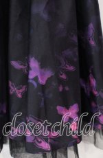 画像2: 【SALE】NieR CLOTHING / チュール付きMINI SKIRT【Butterfly】スカート  クロ×パープル O-25-10-28-059-PU-SK-IG-ZT454 (2)