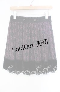 axes femme / Disney/アーガイルシルエットスカート  ワイン×クロ O-25-10-28-060-AX-SK-IG-OS